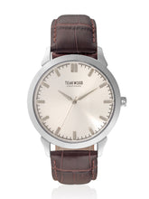 Load image into Gallery viewer, Teakwood leather Silver Men Analog Watch