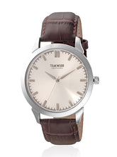 Load image into Gallery viewer, Teakwood leather Silver Men Analog Watch