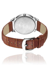 Load image into Gallery viewer, Teakwood leather Silver Men Analog Watch