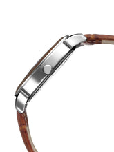 Load image into Gallery viewer, Teakwood leather Silver Men Analog Watch