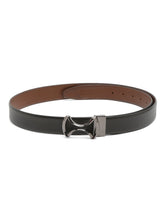 Load image into Gallery viewer, Men Black Textured Leather Belt
