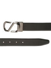 Load image into Gallery viewer, Men Black Textured Leather Belt