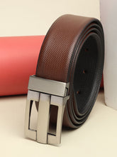 Load image into Gallery viewer, Men Black & Brown Solid Reversible Leather Belt