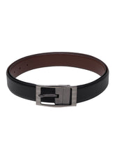 Load image into Gallery viewer, Men Black & Brown Solid Reversible Leather Belt