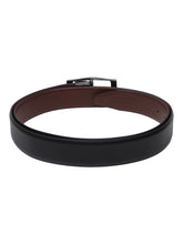 Load image into Gallery viewer, Men Black & Brown Solid Reversible Leather Belt