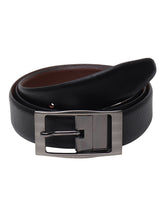 Load image into Gallery viewer, Men Black & Brown Solid Reversible Leather Belt