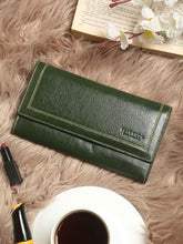 Load image into Gallery viewer, Teakwood Genuine Leather Green Color Wallet