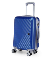 Load image into Gallery viewer, Teakwood Leathers Unisex Blue Textured Hard-Sided Cabin Trolley Suitcase