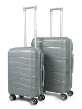 Load image into Gallery viewer, Unisex Grey Textured Hard-Sided Size Trolley Bag