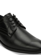 Load image into Gallery viewer, Teakwood Men Genuine Leather Black Solid Formal Derby