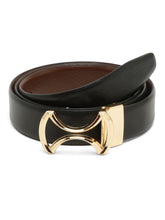 Load image into Gallery viewer, Men Black Textured Leather Belt