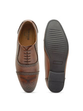 Load image into Gallery viewer, Teakwood Men Genuine Leather Two toned Wing Cap Brogues Formal/Casual Shoe