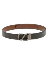 Load image into Gallery viewer, Men Black Textured Leather Belt