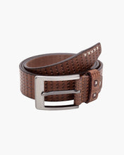Load image into Gallery viewer, Teakwood Genuine Leather Brown Textured Belt