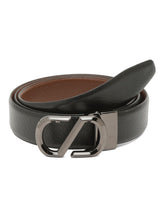 Load image into Gallery viewer, Men Black Textured Leather Belt