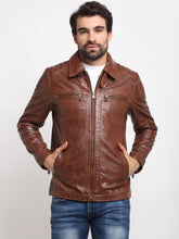 Load image into Gallery viewer, Teakwood Leathers Brown Men's 100% Genuine Leather Jacket