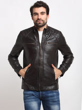 Load image into Gallery viewer, Teakwood Leathers Dark Brown Men's 100% Genuine Leather Jacket