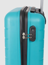 Load image into Gallery viewer, Aqua Blue Textured Hard-Sided Cabin Trolley Suitcase