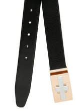 Load image into Gallery viewer, Men Black Textured Leather Belt