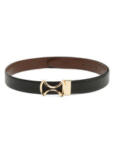 Load image into Gallery viewer, Men Black Textured Leather Belt