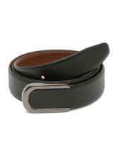Load image into Gallery viewer, Men Black Textured Leather Belt