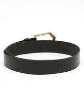 Load image into Gallery viewer, Women Black Solid Gold-Toned Buckle Genuine Leather Belt (One Size)