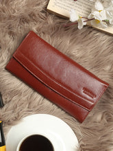 Load image into Gallery viewer, Teakwood Genuine Leather Brown Red Color Wallet