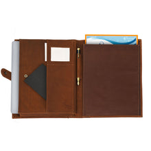 Load image into Gallery viewer, Unisex Brown Solid Genuine Leather Portfolio / File Folder - Clearance sale