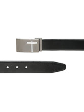Load image into Gallery viewer, Men Black Textured Leather Belt