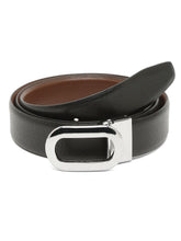 Load image into Gallery viewer, Men Black Textured Leather Belt