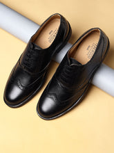 Load image into Gallery viewer, Teakwood Genuine Leather Black Oxford Shoes