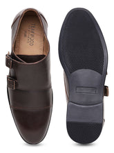 Load image into Gallery viewer, men-brown-solid-leather-round-toe-formal-monks-4