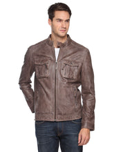 Load image into Gallery viewer, Teakwood Brown Mens Genuine Leather Jacket