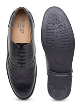 Load image into Gallery viewer, Teakwood Genuine Leather Black Oxford Shoes