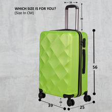 Load image into Gallery viewer, Unisex Green Textured Hard-Sided Medium Trolley Suitcase