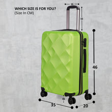 Load image into Gallery viewer, Unisex Green Textured Hard-Sided Medium Trolley Suitcase