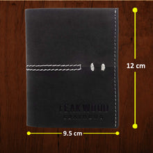 Load image into Gallery viewer, Teakwood Genuine Leather Black Colour Tri-Fold Wallet