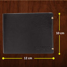 Load image into Gallery viewer, Teakwood Genuine Leather Men Black Solid Two Fold Wallet