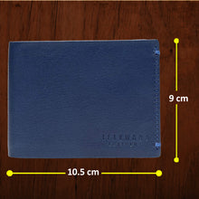 Load image into Gallery viewer, Teakwood Genuine Leathers Men Blue Solid Leather Two Fold Wallet