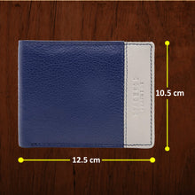 Load image into Gallery viewer, Teakwood Men Genuine Leather Bi Fold Wallet (Blue)