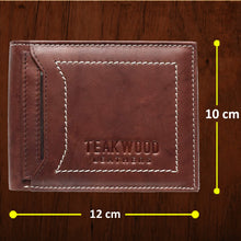 Load image into Gallery viewer, Teakwood Genuine Leather Men Antique Brown Solid Two Fold Leather Wallet