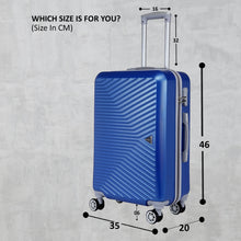 Load image into Gallery viewer, Teakwood Leathers Unisex Blue Textured Hard-Sided Cabin Trolley Suitcase