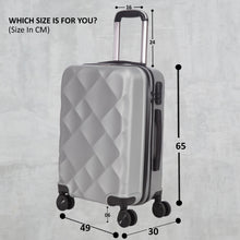 Load image into Gallery viewer, Unisex Set of 3 Silver Textured Hard-Sided Large Trolley Suitcases