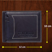Load image into Gallery viewer, Teakwood Genuine Leather Men Antique Blue Solid Two Fold Leather Wallet - Clearance sale