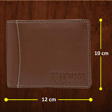 Load image into Gallery viewer, Teakwood Men Genuine Leather Rust Bi fold wallet