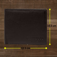 Load image into Gallery viewer, Teakwood Unisex Genuine Leather Brown Bi Fold RFID Solid Wallet