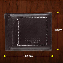 Load image into Gallery viewer, Teakwood Genuine Leather Men Coffee Brown Solid Two Fold Leather Wallet