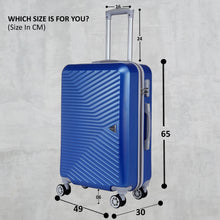 Load image into Gallery viewer, Teakwood Leathers Unisex Blue Textured Hard-Sided Cabin Trolley Suitcase
