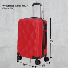 Load image into Gallery viewer, Unisex Red Textured Hard-Sided small Trolley Suitcase