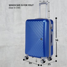 Load image into Gallery viewer, Teakwood Leathers Unisex Blue Textured Hard-Sided Cabin Trolley Suitcase